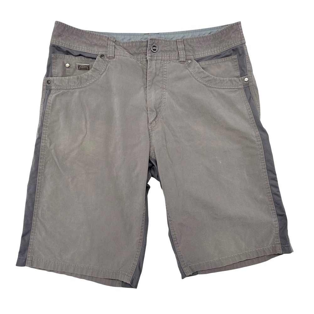Kuhl Radikl Shorts Mens Size 35 Gray Camping Hiking Travel Stretch MTB